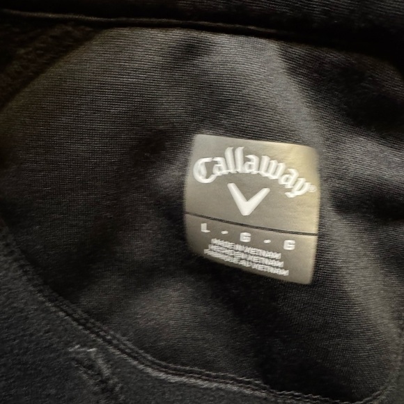 Callaway Mens 1/4-Zip Pullover Jacket L‎ Black Golf Fleece Sweater - Picture 3 of 3